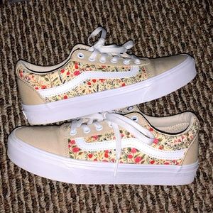 Womens Vans Old Skool floral print size 8